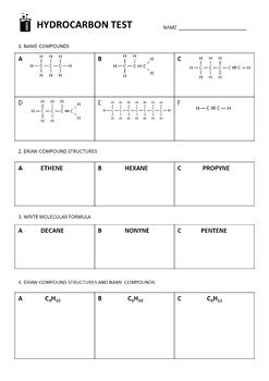 Organic Chemistry Hydrocarbon Test By The Stem Master Tpt