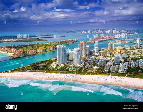 Miami Beach,South Beach, Helicopter Aerial View Miami City, South ...