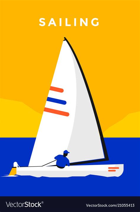 Sailing Sport Poster Royalty Free Vector Image