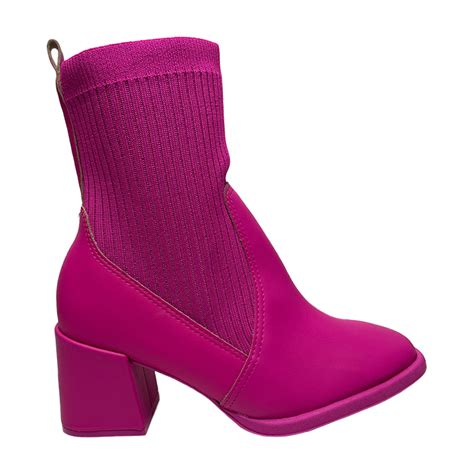 Bota Moleca Salto Grosso Feminino Rosa Luamar Cal Ados Tudo Em