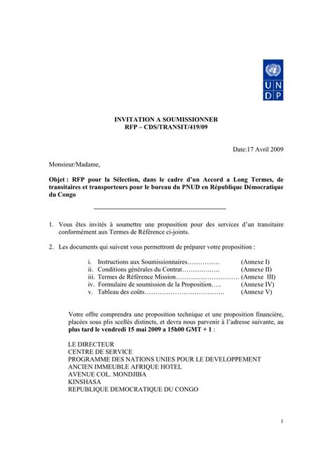 Invitation A Soumissionner Rfp Cds Mediacongo Net