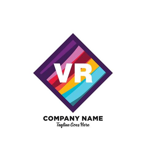 Vr Initial Logo With Colorful Template Vector Vector Art At