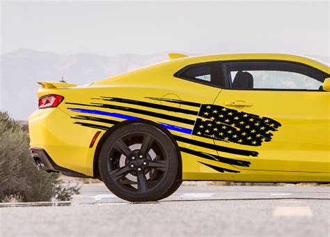 Camaro Large Tattered Flag Graphics Vinyl Stripes Decals And Graphics