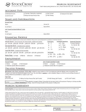 Fillable Online Margin Agreement StockCross Fax Email Print PdfFiller