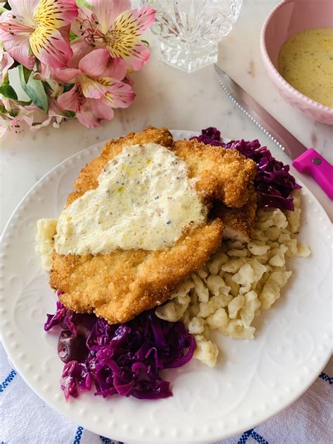 Schnitzel And Spaetzle With Red Cabbage A Perfect Feast