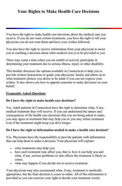 Connecticut Advance Directive Form Document Templates