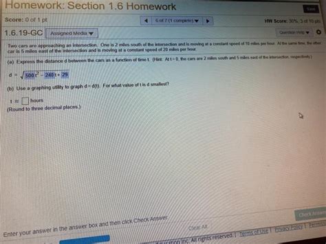 Solved Homework Section 1 6 Homework Score 0 Of 1 Pt 6 07 Chegg