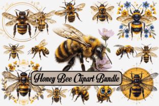 Honey Bee Clipart Bundle Graphic By Tshirtado Creative Fabrica