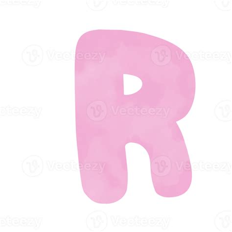 Letter R Pink Watercolor Pattern Hand Drawn 24796627 PNG