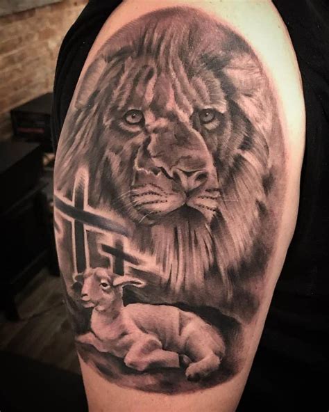 Lion And Lamb Tattoo Design Ideas