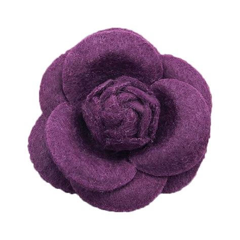 Purple Elegant Rose Flower Wool Fabric Brooch Pin for Women Girls Camellia Floral Pins Clip ...