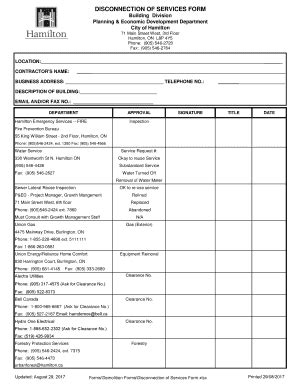 Fillable Online Disconnection Of Services Form Fax Email Print Pdffiller