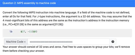 Solved Question 2 MIPS Assembly To Machine Code Convert The Chegg