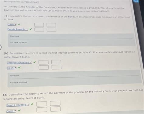 Solved Issuing Bonds At Face Amount On January The First Chegg