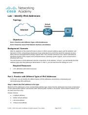 12 7 4 Lab Identify IPv6 Addresses Home Assignment Week 12 Docx