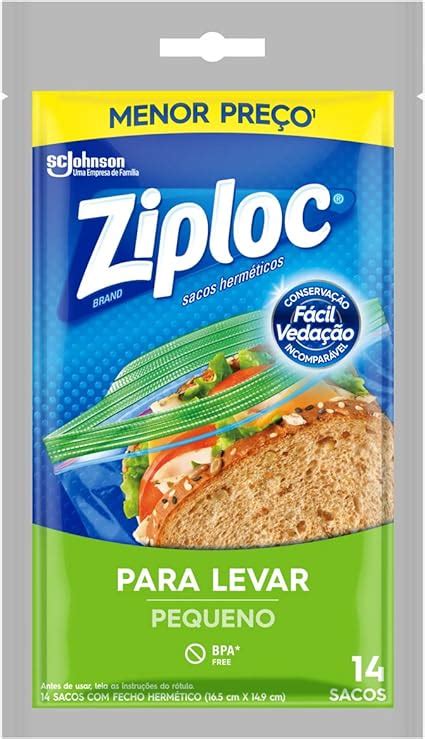 Ziploc Saco Hermético Organizador de Geladeira para Alimentos Tamanho