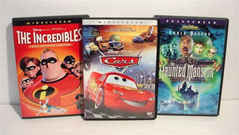 Disney Pixar Cars THE INCREDIBLES The Haunted Mansion DVD Lot Of 3