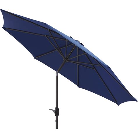 Mainstays 9 Market Umbrella Navy Blue With Brown Frame Walmart