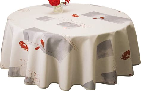 Le Linge De Jules Nappe Anti Taches Coquelicot Blanc Taille Ronde