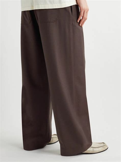 The Row Kenzai Virgin Wool And Mohair Blend Trousers Brown The Row