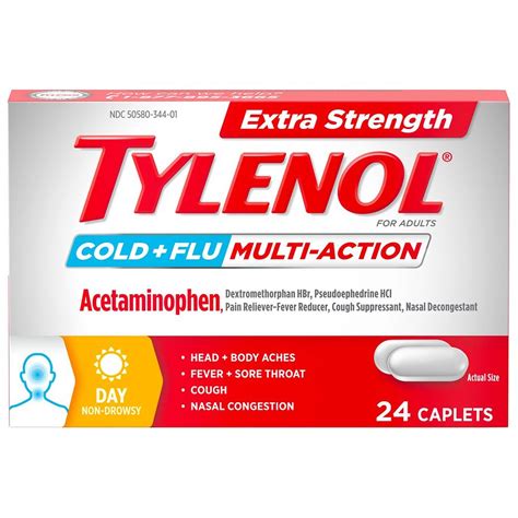 Tylenol Extra Strength Cold Flu Multi Action Daytime Caplets Walgreens