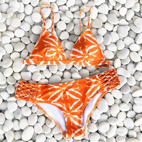 Aliexpress Buy Cupshe Orange Boom Tie Dyed Bikini Set Women