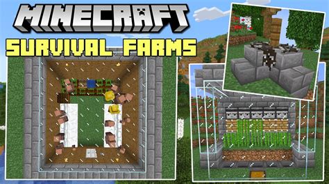 5 Easy Starter Farms You Need In Your Minecraft Survival World Youtube