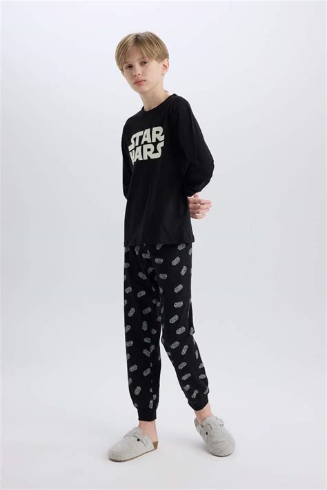 Noir Gar Ons Pyjama Star Wars Pour Gar On T Shirt Manches Longues