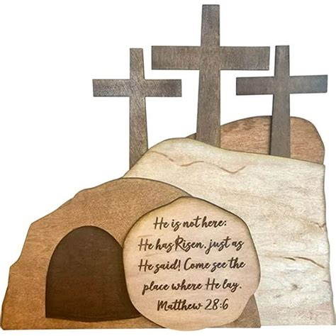 Empty Tomb He Is Risen Religious Easter Scene Decoreaster Resurrection Scene