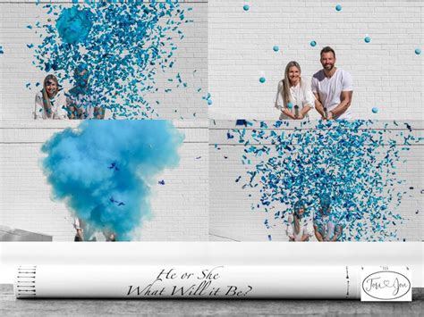 24 Confetti And Powder Cannon Gender Reveal Both Smoke Etsy