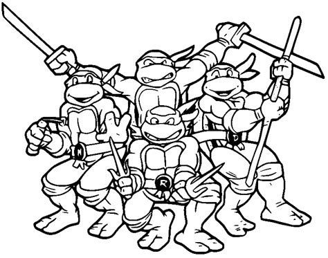 Happy Ninja Turtles Coloring Page Free Printable Coloring Pages