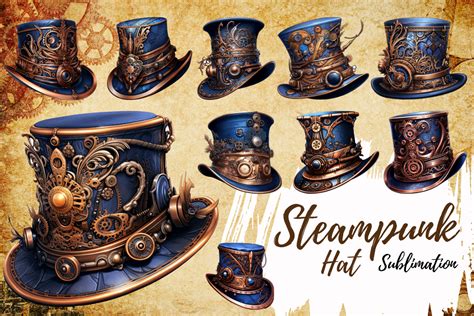 Steampunk Hat Watercolor Clipart Graphic By Slinlashop Creative Fabrica