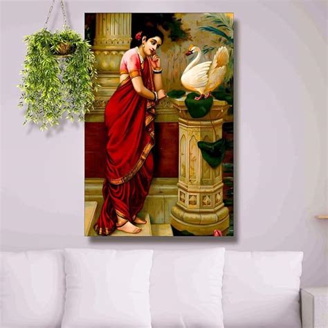 Saf Unframed Rolled Art Print Traditional Woman Canvas Wall Painting For Home Décor And Office