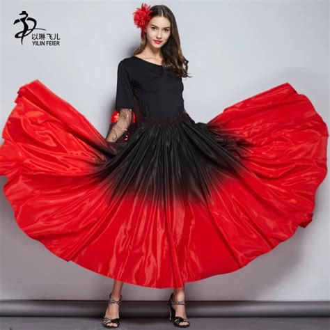 Falda De Baile Flamenco Falda Gitana Vestido Disfraz De Danza