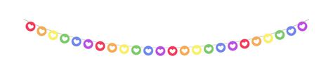 Rainbow Hearts Pride Month Garland Bunting Divider Simple Vector