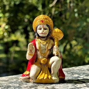 Gallery Small Marble Dust Hanuman Ji Ki Murti With Gada Sitting