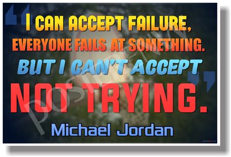 I Can Accept Failuremichael Jordan Motivational Classroom Poster