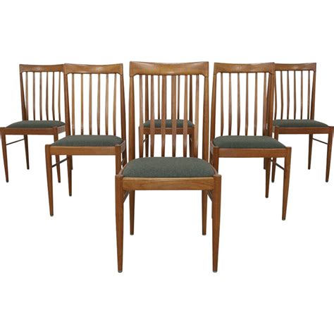 Lot De Chaises Repas Vintage En Teck Et Laine Par H W Klein Pour