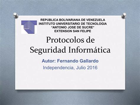 Protocolos De Seguridad Informática Ppt