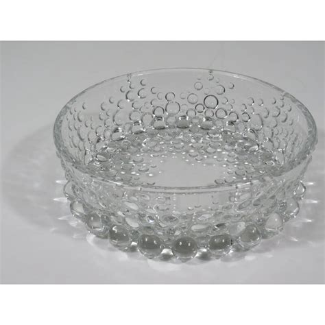 Vintage Thick Bubble Glass Bowl By Walther Glass Germany 1970