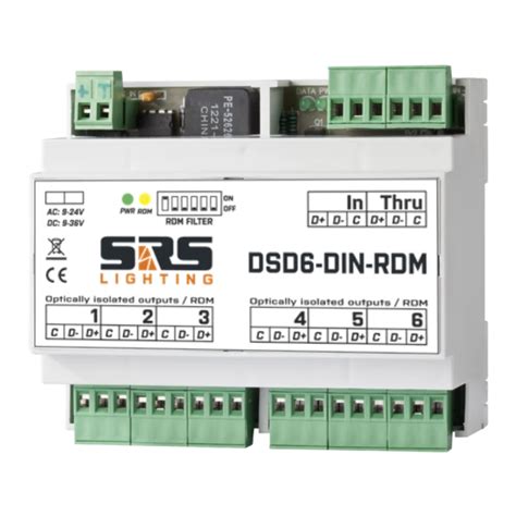 SRS Lighting DSD6 DIN RDM DIN Rail RDM DMX Splitter 6 Kanaals