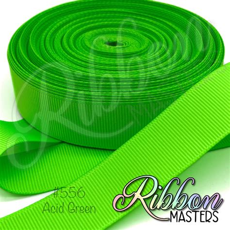 556 Acid Green Solid Color Grosgrain Ribbon Ribbon Masters