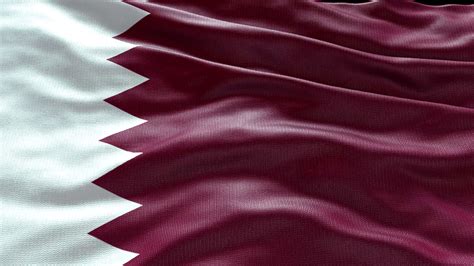 4k render Qatar Flag video waving in wind Qatar Flag Wave Loop waving ...