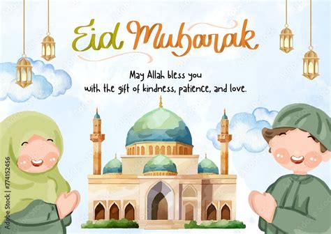 Eid Al Fitar Happy Eid Eid Mubarak Eid Greeting Card Islamic Event