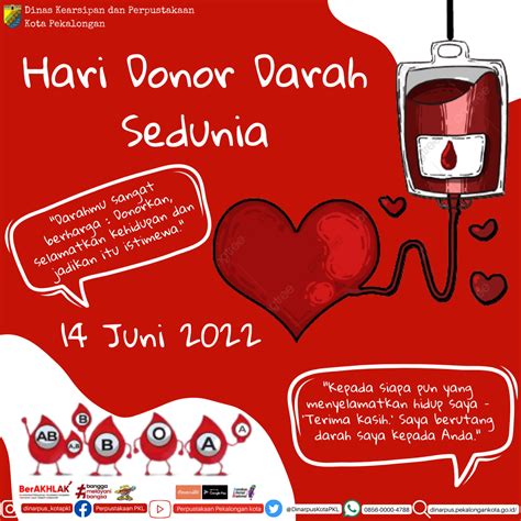 Hari Donor Darah Sedunia Dinas Kearsipan Dan Perpustakaan Kota