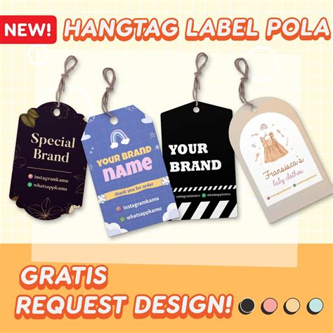 Jual Hang Tag Custom Sisi Cutting Bentuk Tag Label Baju Aksesoris