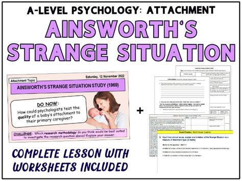 A-Level Psychology - AINSWORTH'S STRANGE SITUATION EXPERIMENT (1969) [Attachment Topic ...