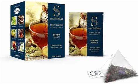 Cherise Specialiteas Bombay Beauty Cardamom Ginger Herbal Black Tea 2 G X 25 Pyramid Tea Bags