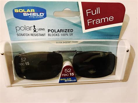 Solar Shield Clip On Polarized Sunglasses Size Rec Black Full