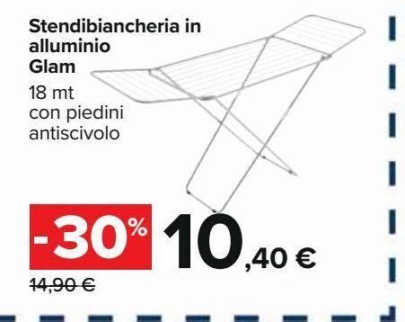 Offerta Stendibiancheria In Alluminio Glam 18 Mt Con Piedini